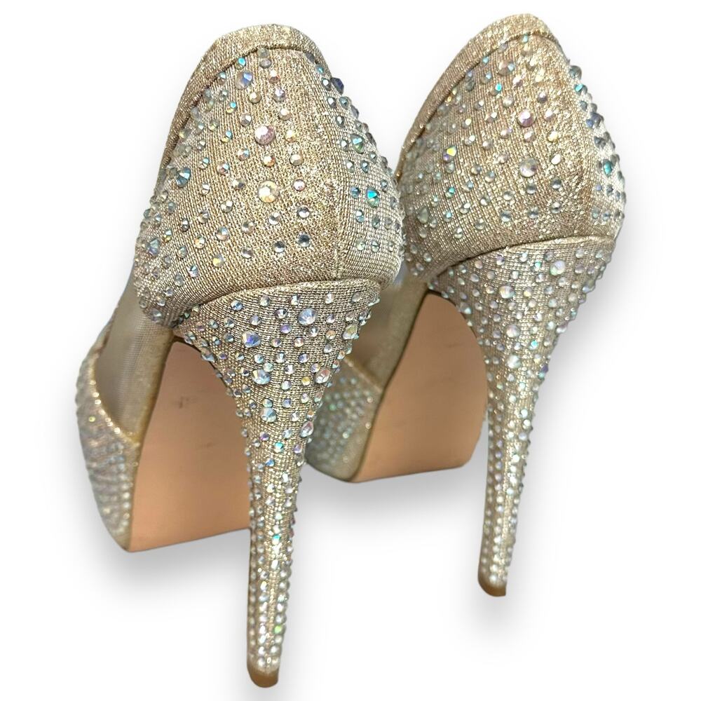 De Blossom Collection Kinko Bejeweled Platform Pumps GUC - Picture 3 of 13